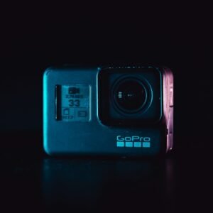 blue point and shoot camera